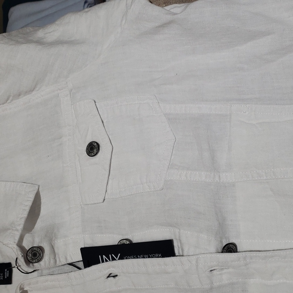 NWT JNY  white 100%linen white jackets - Picture 4 of 16